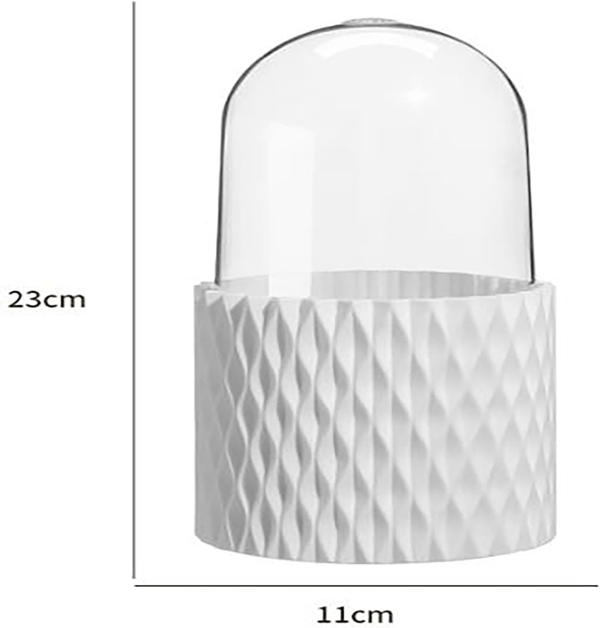 SYGELER 360 &deg; Rotating Makeup Brush Storage Rack - Large Capacity 5-Slot with Dust Cover, Suitable for Dressing Table/Bathroom/Countertop, White Stylish Design image number 2