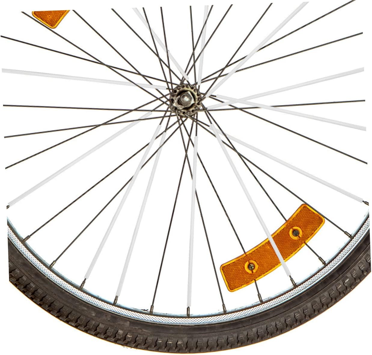 Kisangel 1 Set Wheel Decoration Reflective White Out Tape Bike Wheel Spoke White Decor Blue Decor Black Accent Decor Motorbike Wheel Spoke Universal Bike Skins Wraps Bike Spoke Reflector - Pink image number 6