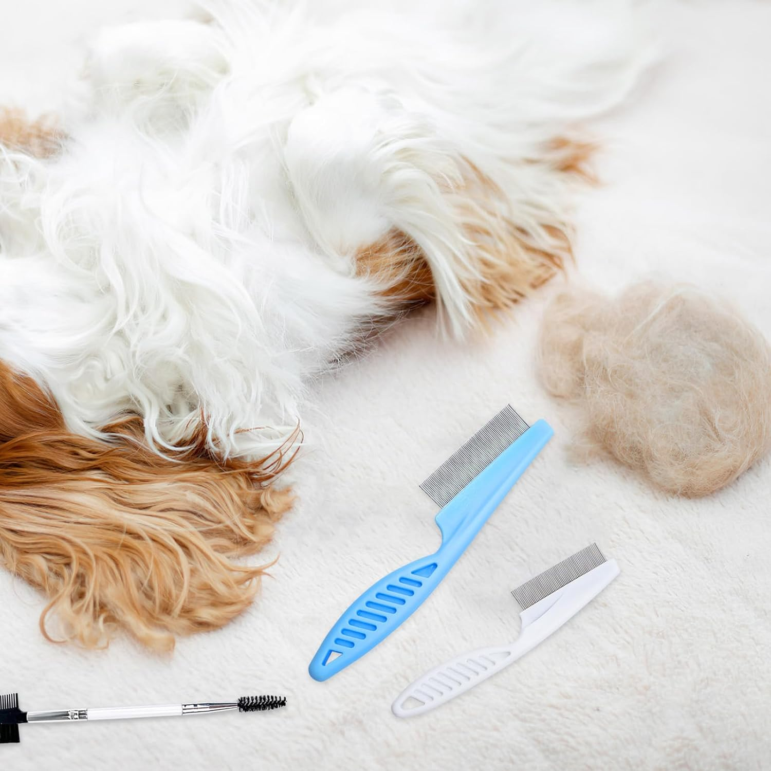 8Pcs Dog Eye Tear Stain Removal Combs Pet Grooming Comb Tear Stain Removal Stainless Steel and Plastic Multifunctional Double-Sided Fine-Tooth Lice Comb (Colorful) image number 2