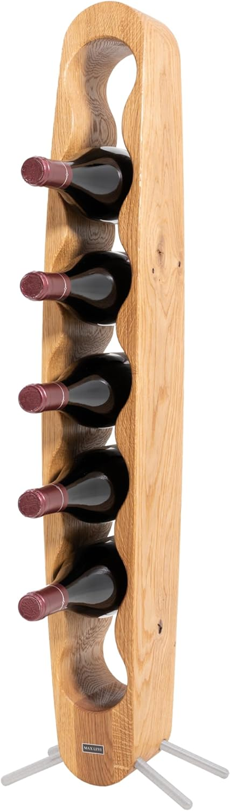 Max Levi&reg; Provence Rustic Brushed Oak - Wine Rack (Black Legs)