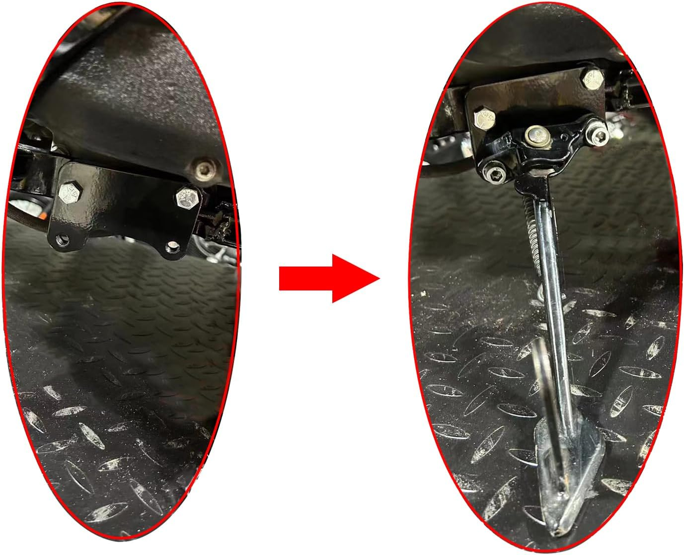 1.0" Longer Extended Kickstand Bracket Kit Fits for Harley Davidson 2018-24 Softail Deluxe, Fat Boy, Heritage Softail, Sport Glide, Street Bob, Breakout, FXDR114, Fat Bob, Low Rider image number 4