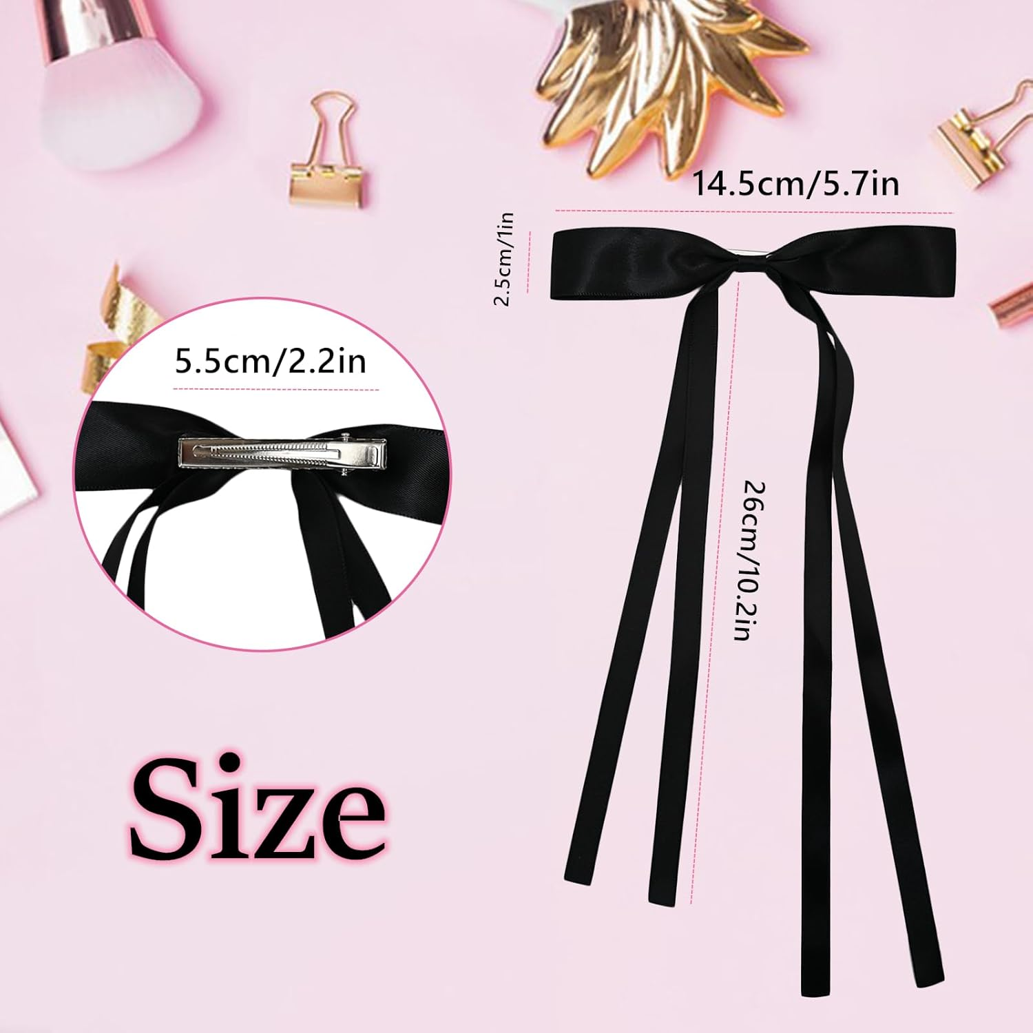 8 PCS Tassel Hair Bows for Women, Fashion Hair Bows Clip, Hair Ribbon Barrettes with Long Tail, Cute Hair Accessories for Women Girls Gifts