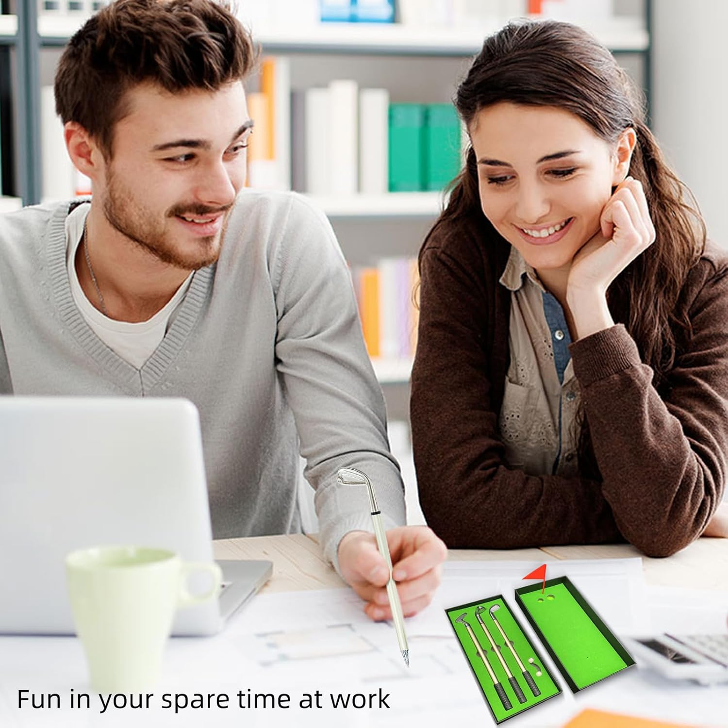 Upgraded Desktop Golf Pen Set - Includes Putting Green with Ball and Flag, Top Mini Golf Club Toy Driving Range, Golf Ball & Ballpoint Pen for Father, Trade Pen,Valentine'S Day image number 3