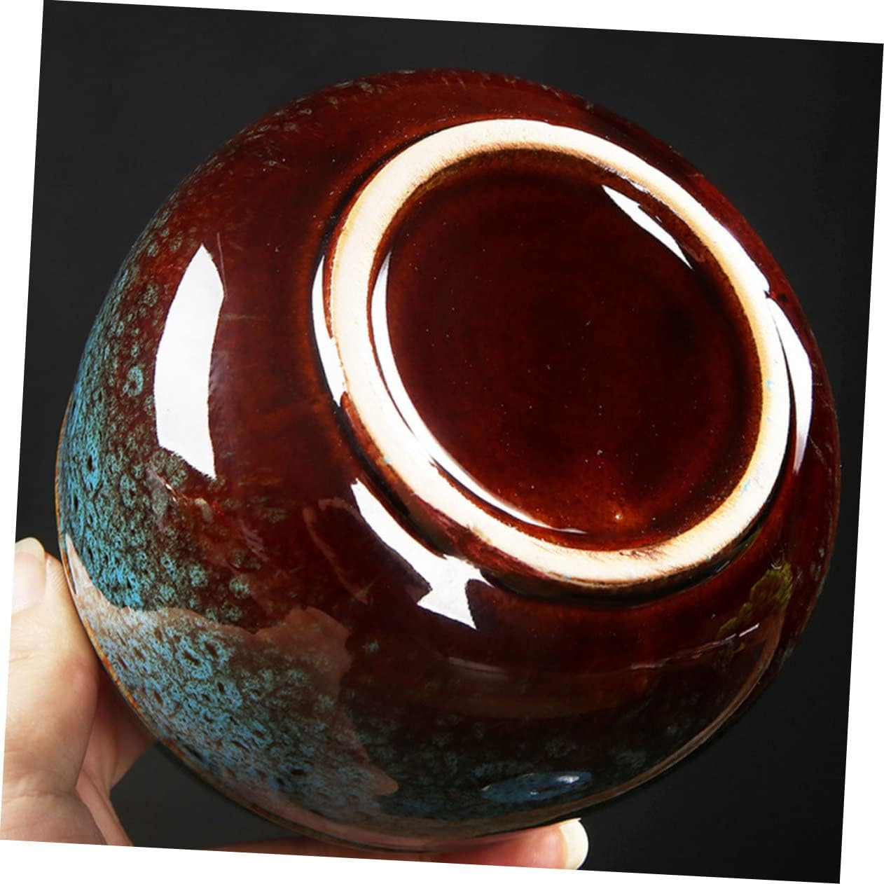 CAXUSD Ceramic Tea Canister Lid Mini Glazed Storage Jar for Loose Tea and Spices Airtight Container for Home Organization image number 3