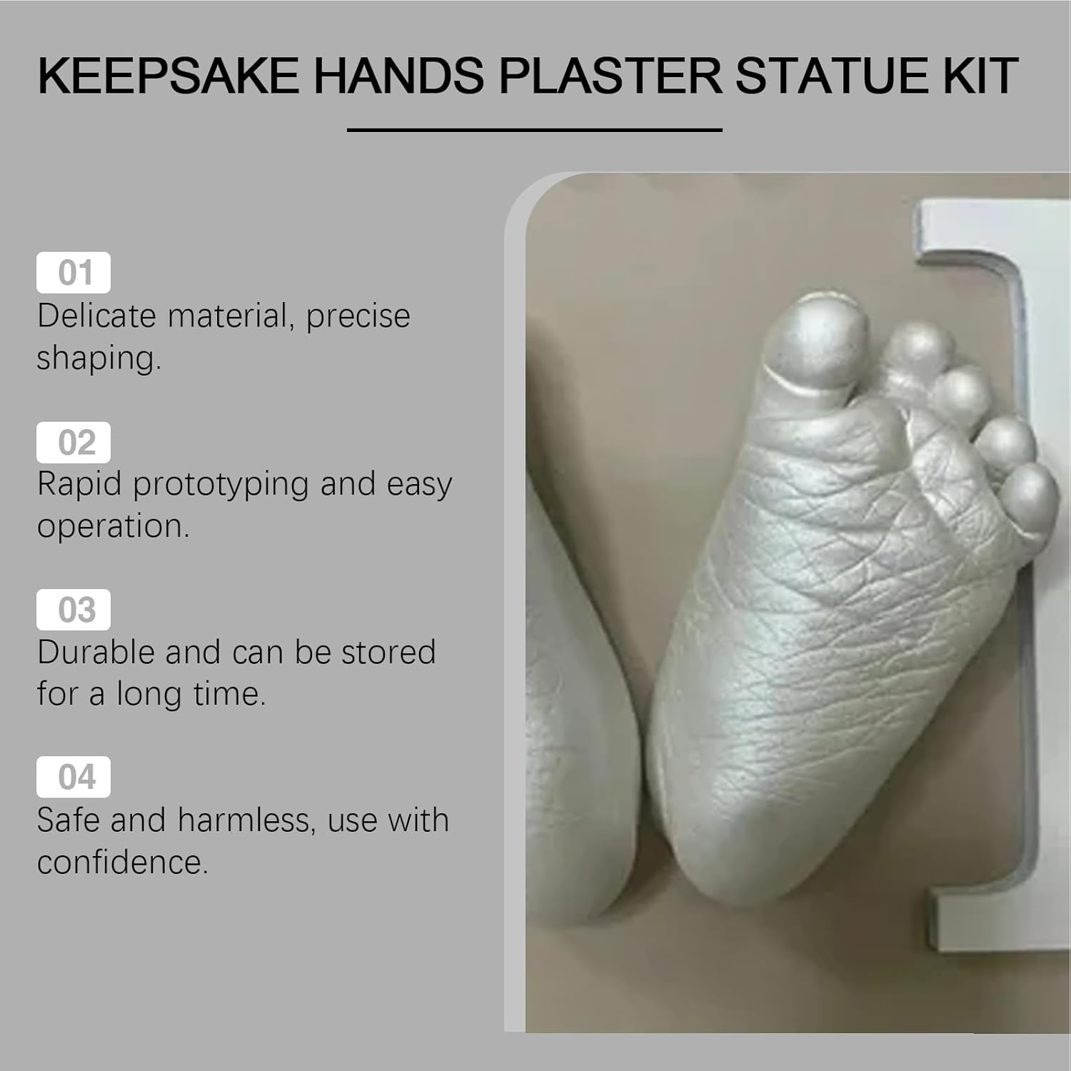 Plaster of Paris Mouldmaster |12.2X8Cm Premium Casting Plasters | Handprint Stepping Stone Kit | Ideal for Kids, Adults, Memorials, Home D&eacute;cor & Soap Making