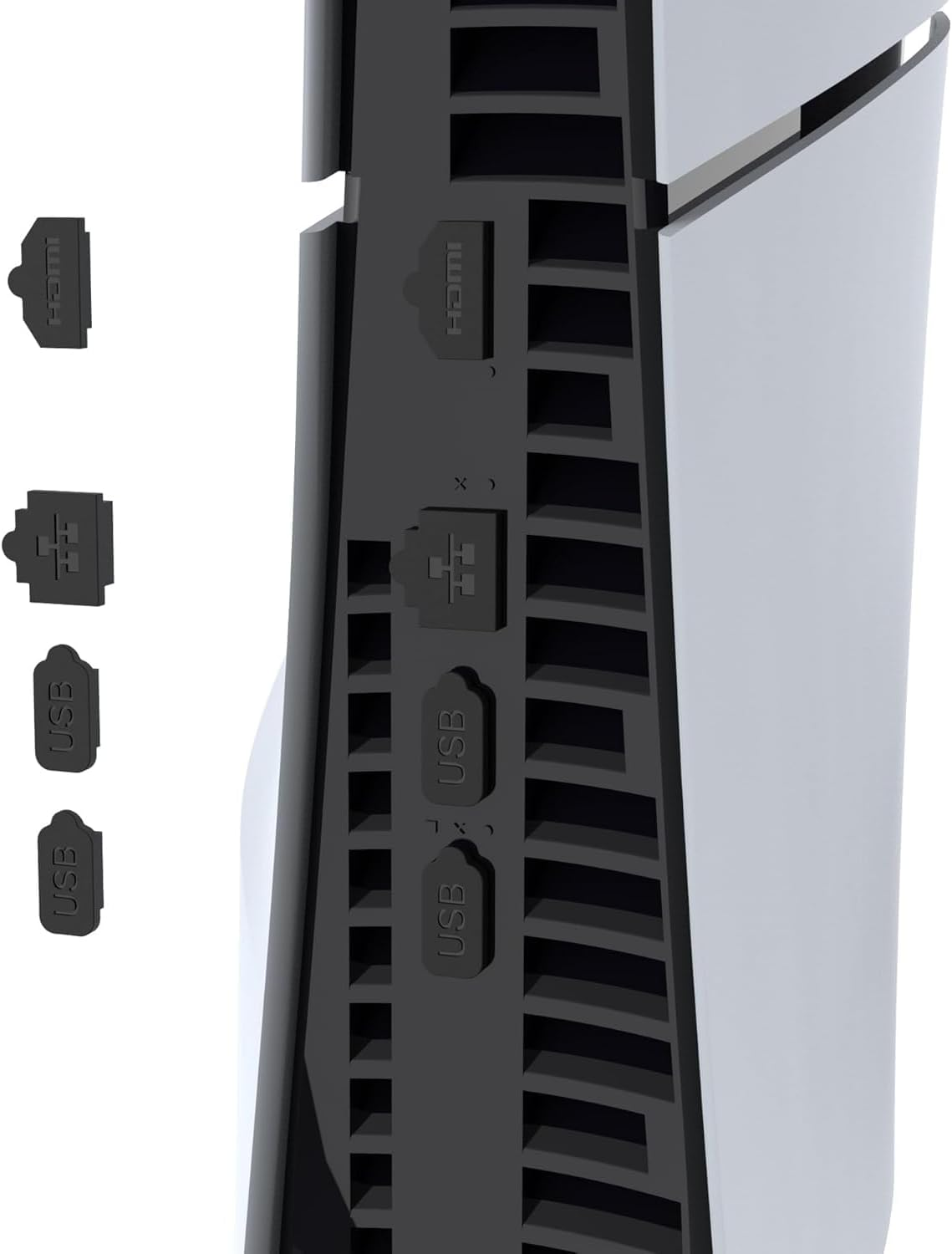 Levigo Game Console Dust Cover Net Compatible with PS5 Slim, Game Console Side Dust Proof Mesh Net Middle Strip Dust Filter for PS5 Slim Disc & Digital Edition Console image number 5