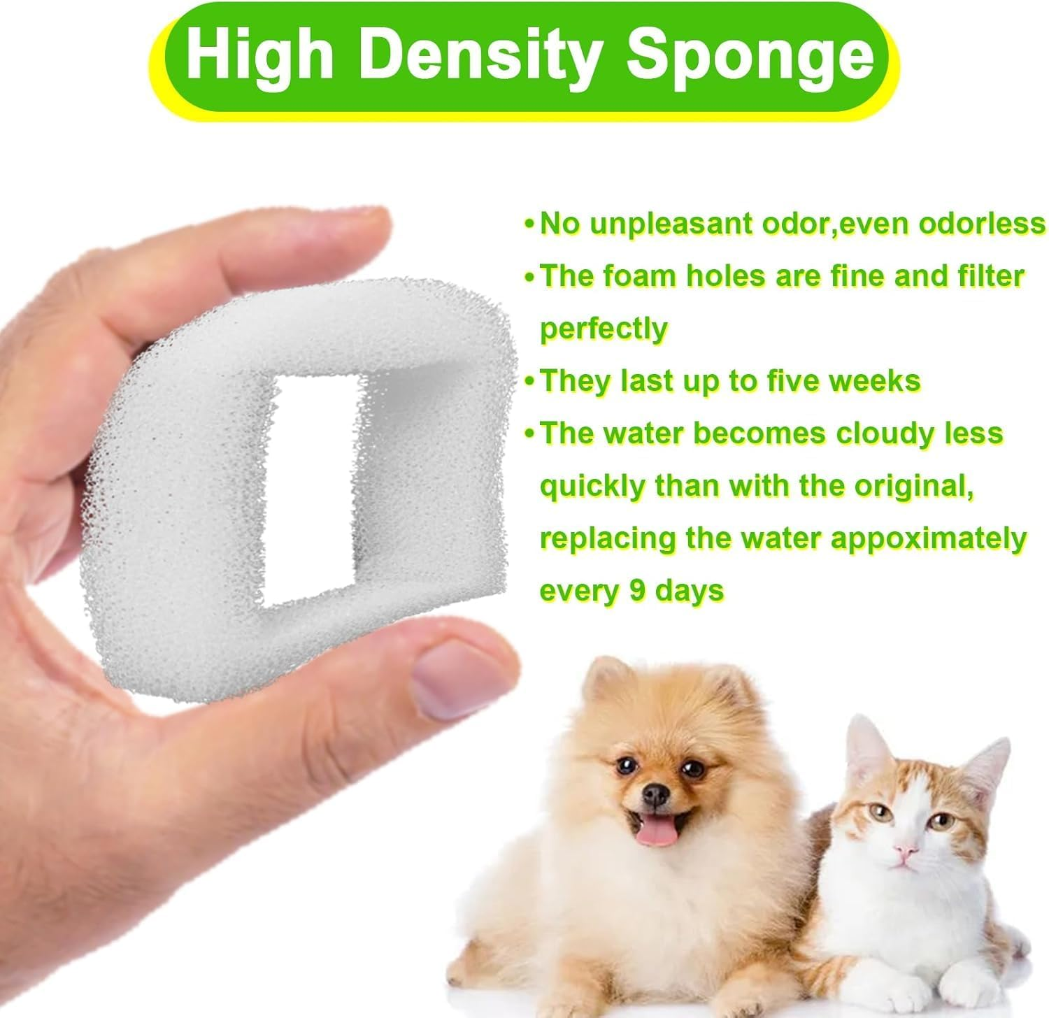Poweka Replacement Foam Filter Accessories (12 Pack) for Cat and Dog Water Fountain Compatible with Ceramic Fountain and Drinkwell 360 Steel Fountain image number 1