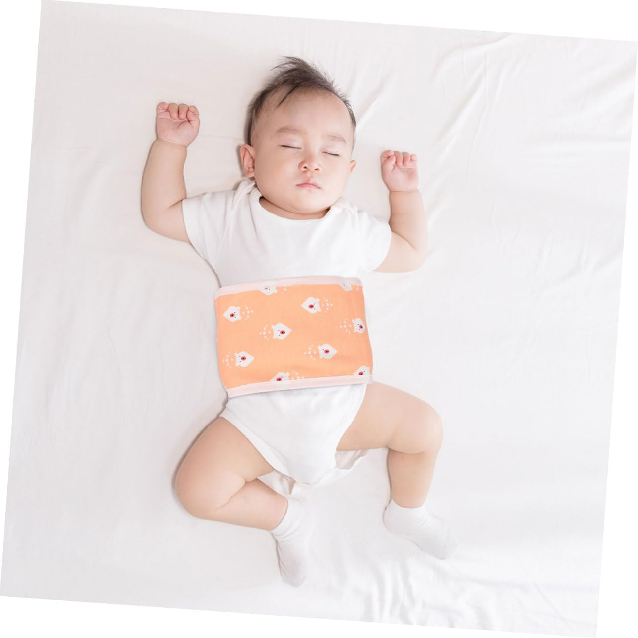 Newborn Cotton Belly Band Baby Navel Strap 80Cm Printed Cartoon Belly Protector Warmth Wrap for Infant Nursery Baby Supplies image number 1