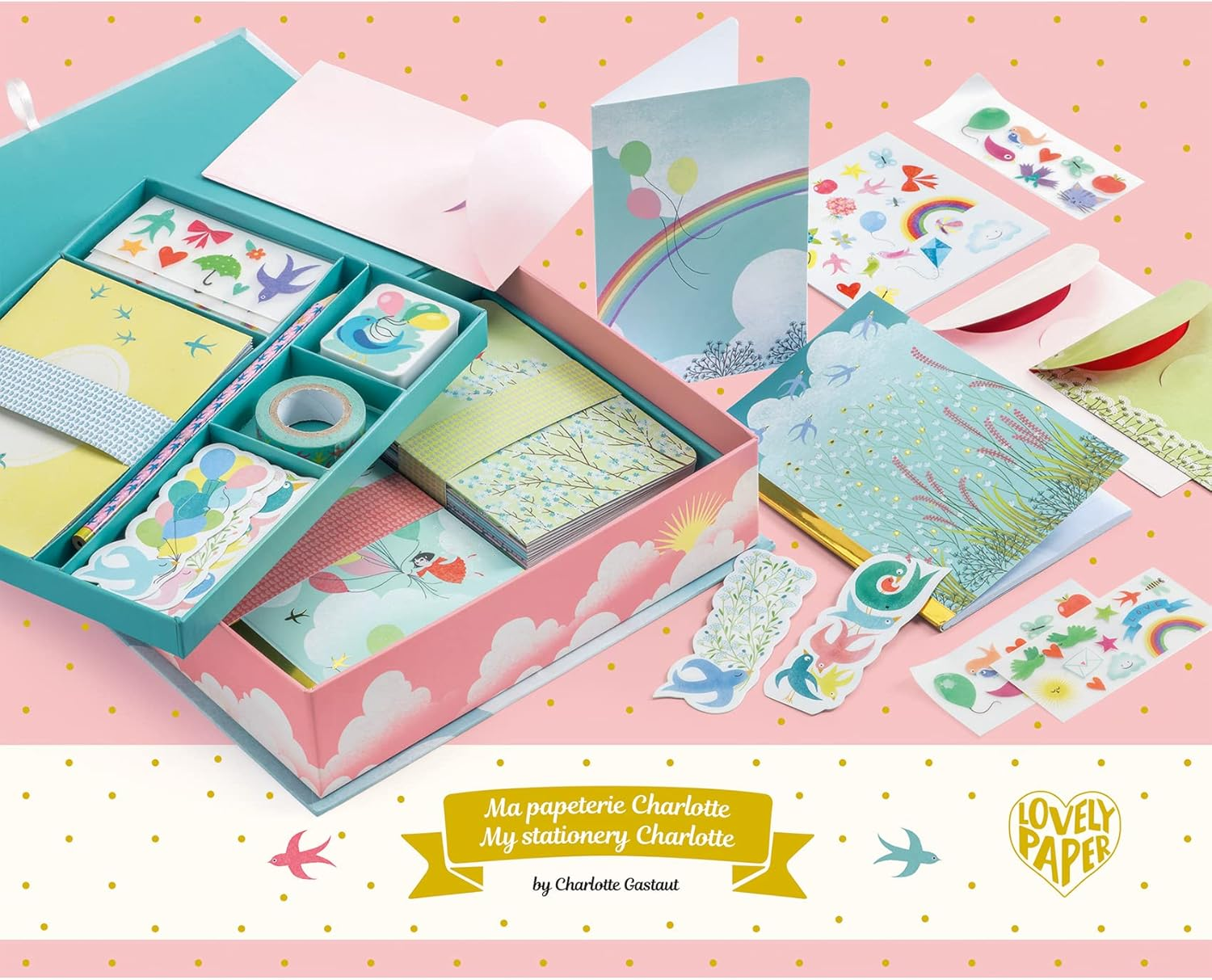 Djeco DD03502 Charlotte Lovely Paper Stationery Box Set image number 1