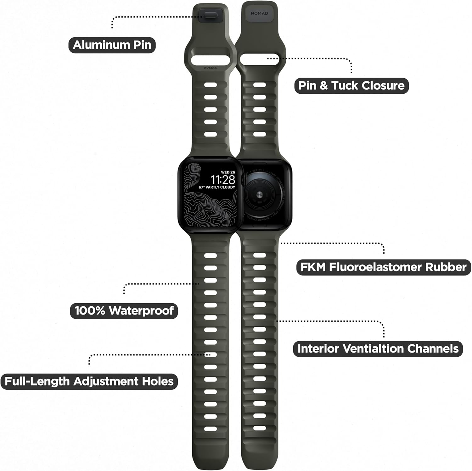 NOMAD Sport Band V2 | for Apple Watch 42/44/45/49 Mm | Durable, Waterproof Watch Strap image number 7