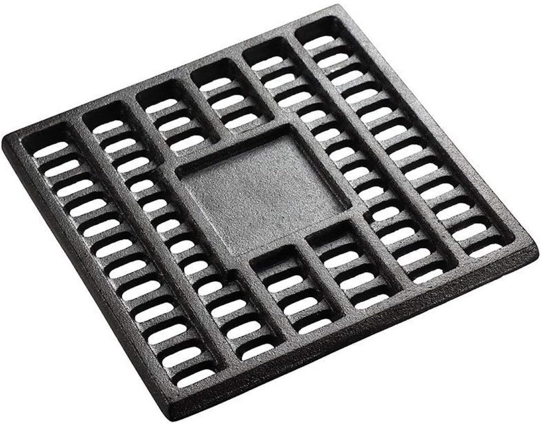 CAMPINGMOON Cast Iron Coal Bed Charcoal Fire Grate 6.89X6.89-Inch T-175