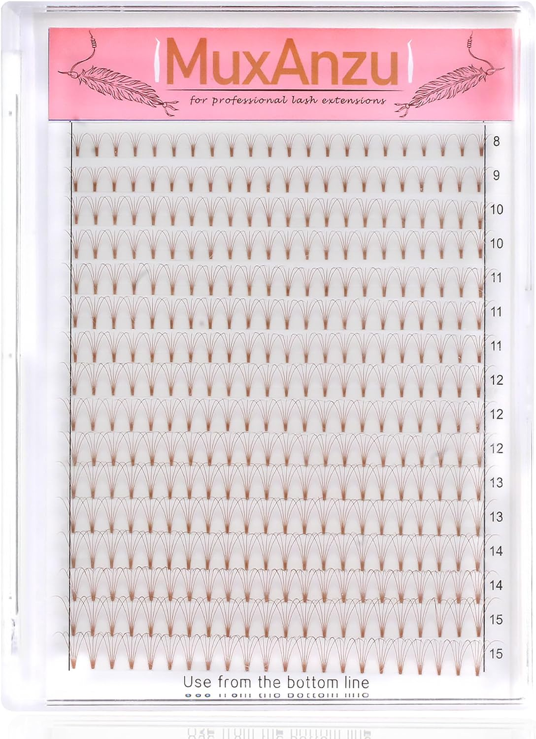 Colored Premade Fans Eyelash Extension Short Stem Volume Lash Extensions 5D Pink Blue Purple Brown 352 Clusters (Purple, 5D 0.07 D 8-15Mm MIXED)