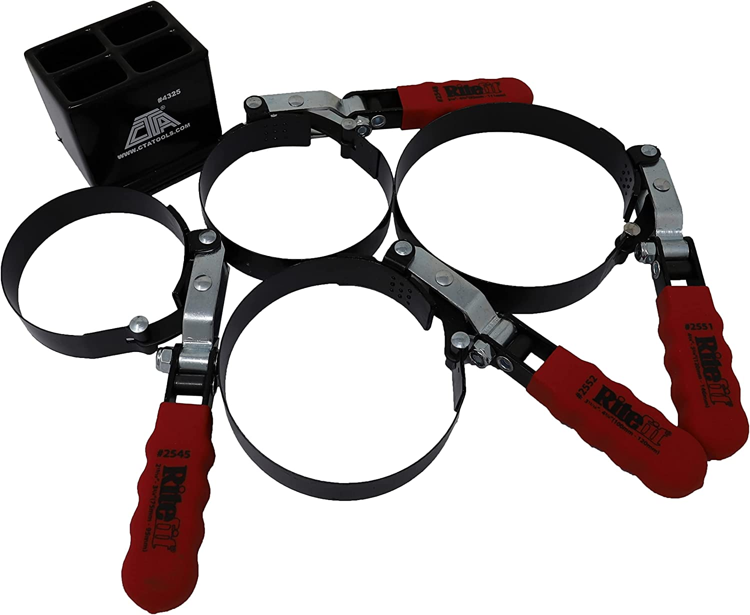 CTA Tools &ndash; 4325 Oil Filter Wrench Set with Stand &ndash; Passenger Vehicle Applications (4-Piece) image number 1
