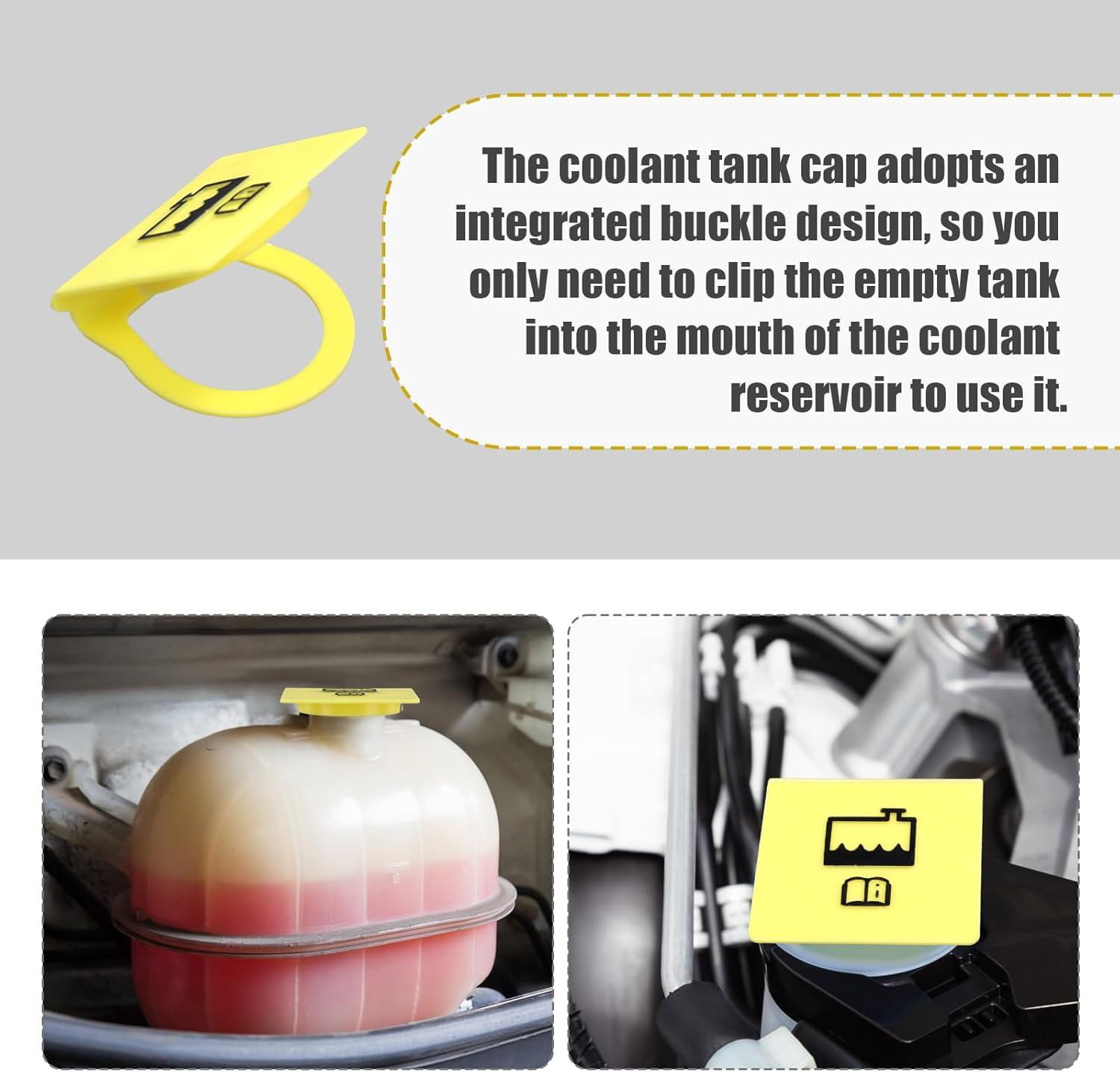 2Pcs Engine Coolant Reservoir Cap, Coolant Cap Replacement Radiator Recovery Overflow Tank Cap Tight Sealing Car Accessories Compatible with Jeep Chrysler Dodge Ram image number 2