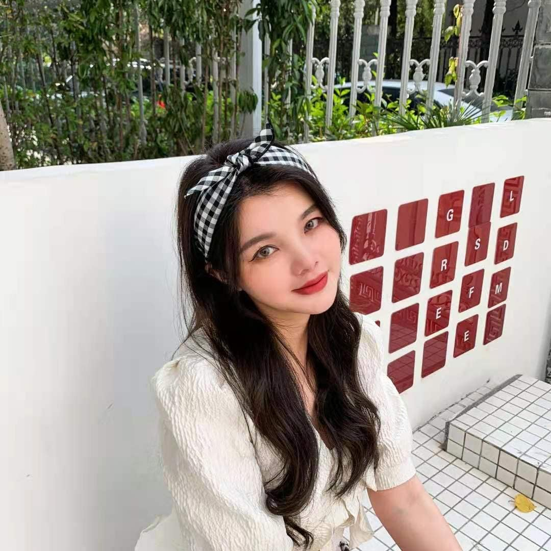 Plaid Bow Headbands for Women Christmas Bandana Headband Tartan Headband Rabbit Ear Cute Holiday Headbands Hair Accessories image number 2