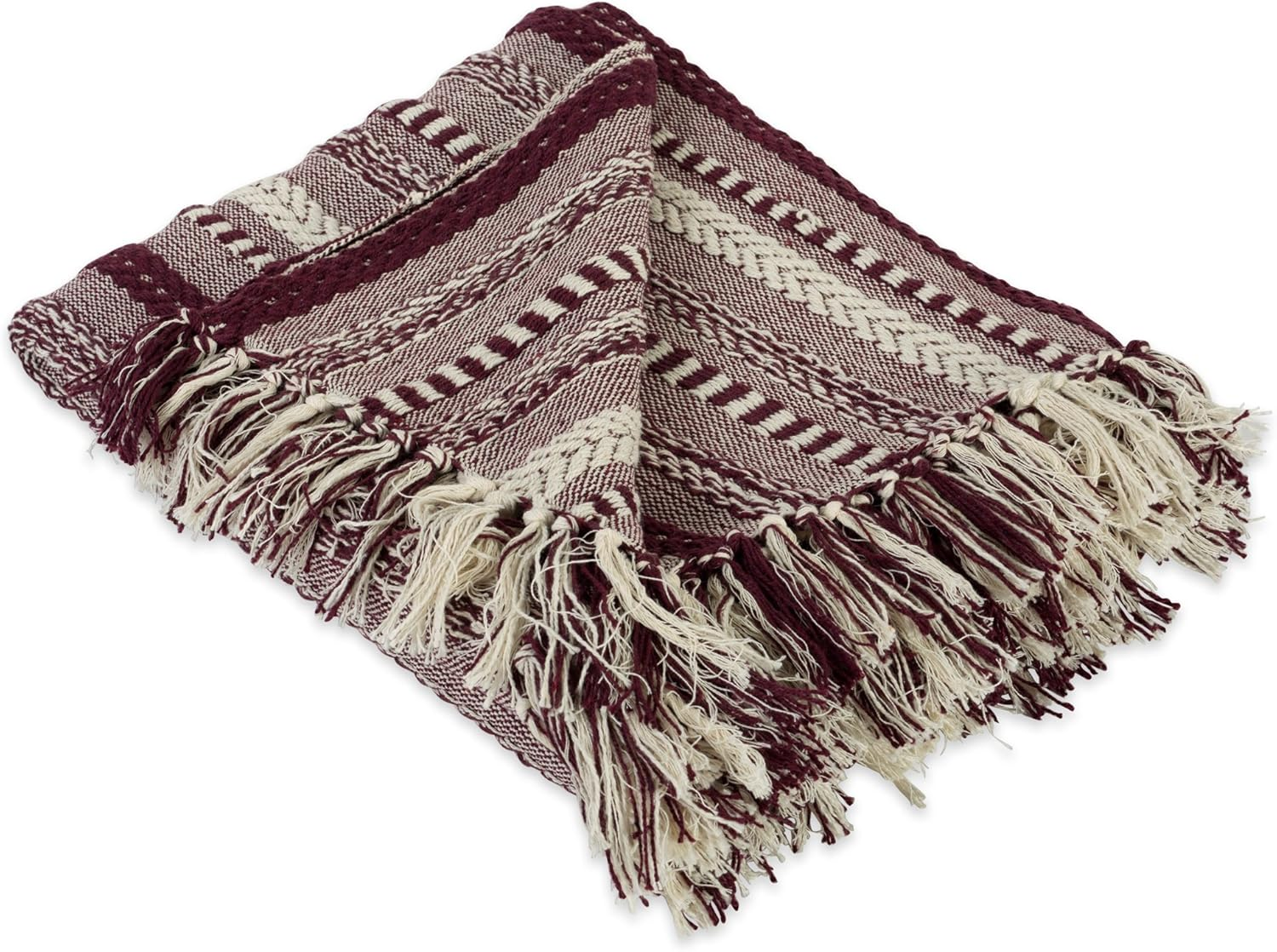 DII Braided Striped Throw, 50X60, Stone