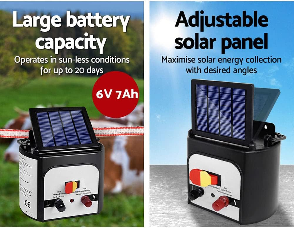 GIANTZ Fence Energiser 8Km Solar Energizer Charger Electric Wire, Fencing Equipment, 0.3J image number 2