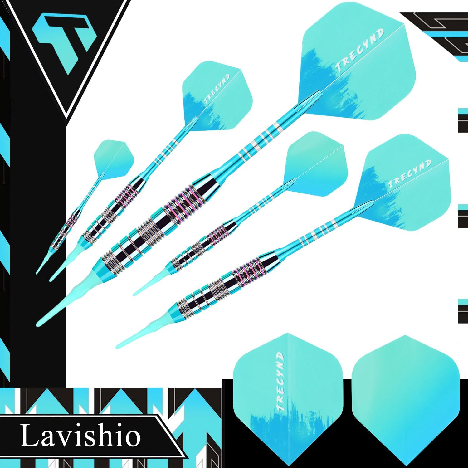 Soft Tip Darts Sets - Soft Tip Darts for Electronic Dartboard Plastic Tip Darts Set with Aluminum Shafts + Extra 3 Dart Flights 3 Replace Plastic Shafts - Deep Blue image number 7