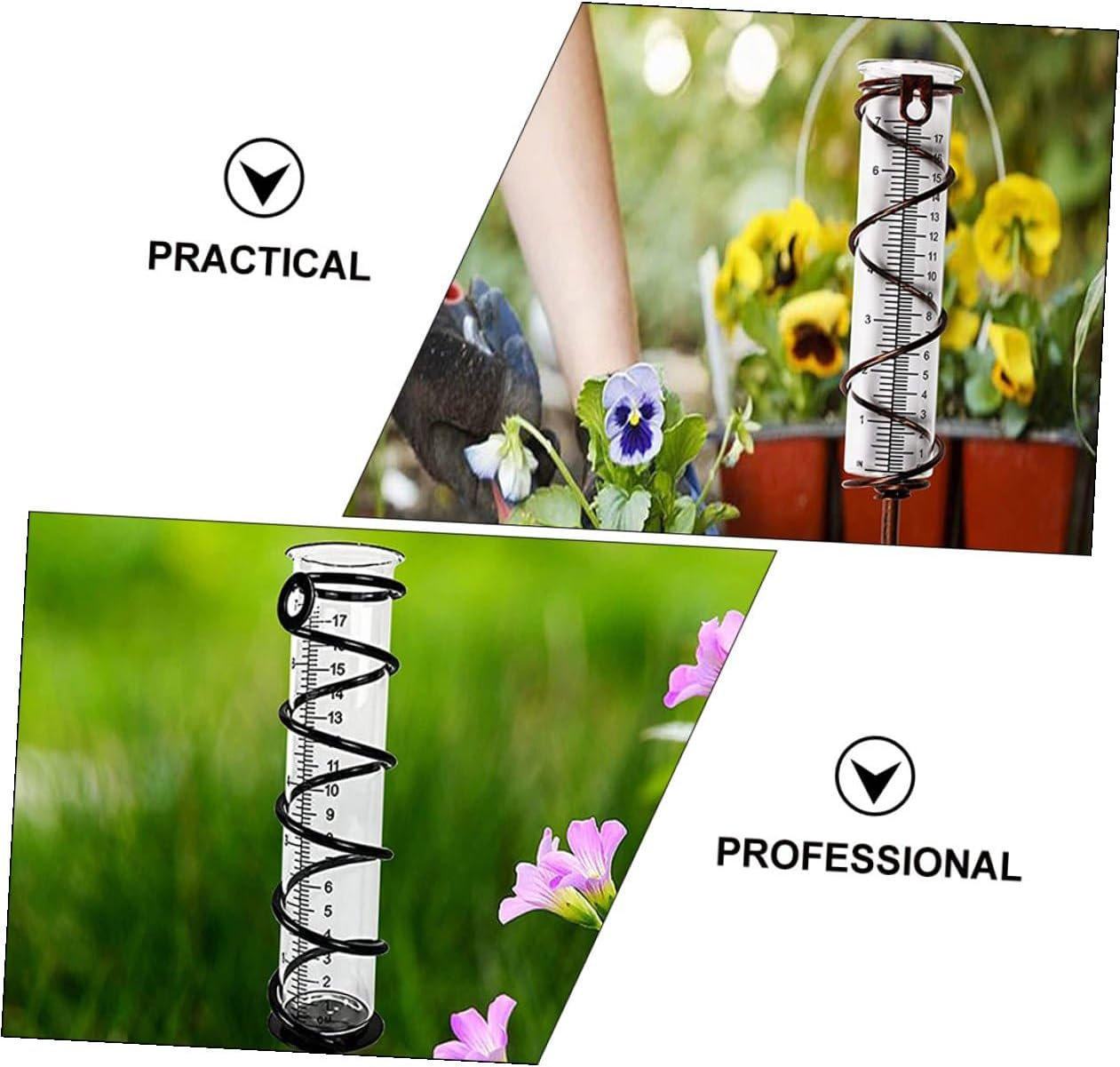 GALPADA 4Pcs Glass Rain Gauge Tubes Transparent Rain Tools with Clear Scale for Accurate Outdoor Rainfall Measurement in Garden Lawn and Plant Moisture Monitoring image number 6