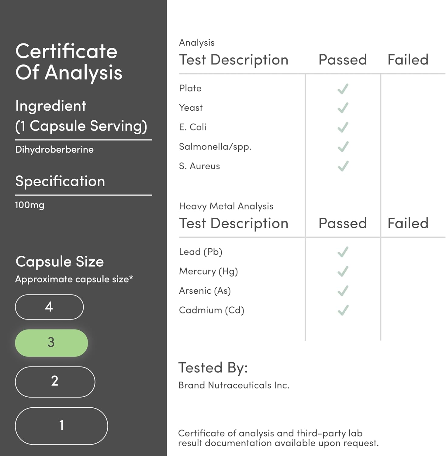 Dihydroberberine Supplement 100Mg, 60 Capsules (Patented Glucovantage Super Berberine, May Be 5X More Effective than Berberine with Less Side Effects) Third Party Tested, Vegan Safe by Double Wood image number 5