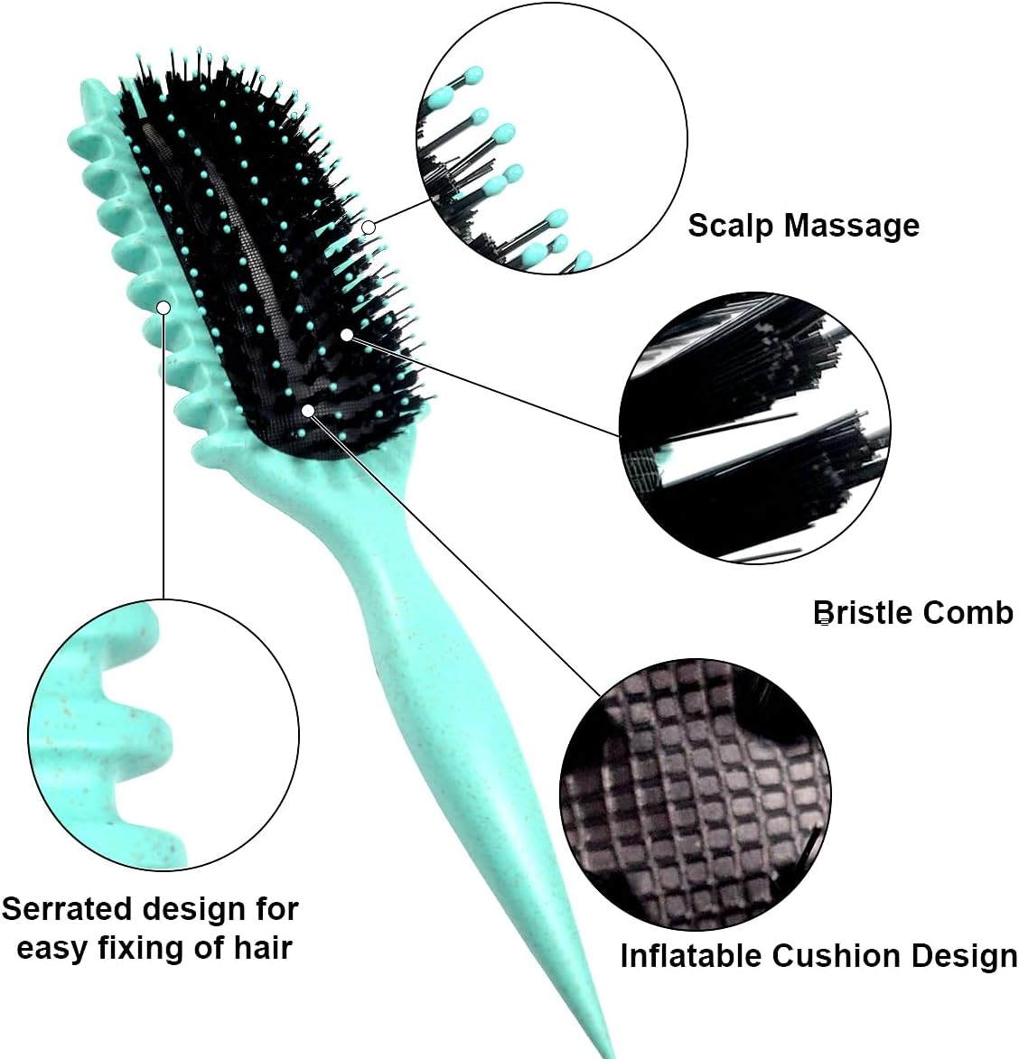 Ruayia Tooth Combs + Shark Tooth Comb Women, Wide Tooth Comb Kit for Men, Hair Styling Salon, Highlight Comb, Wide Tooth Comb, Curling Brush, Curling Comb, Coarse Teeth - Cyan