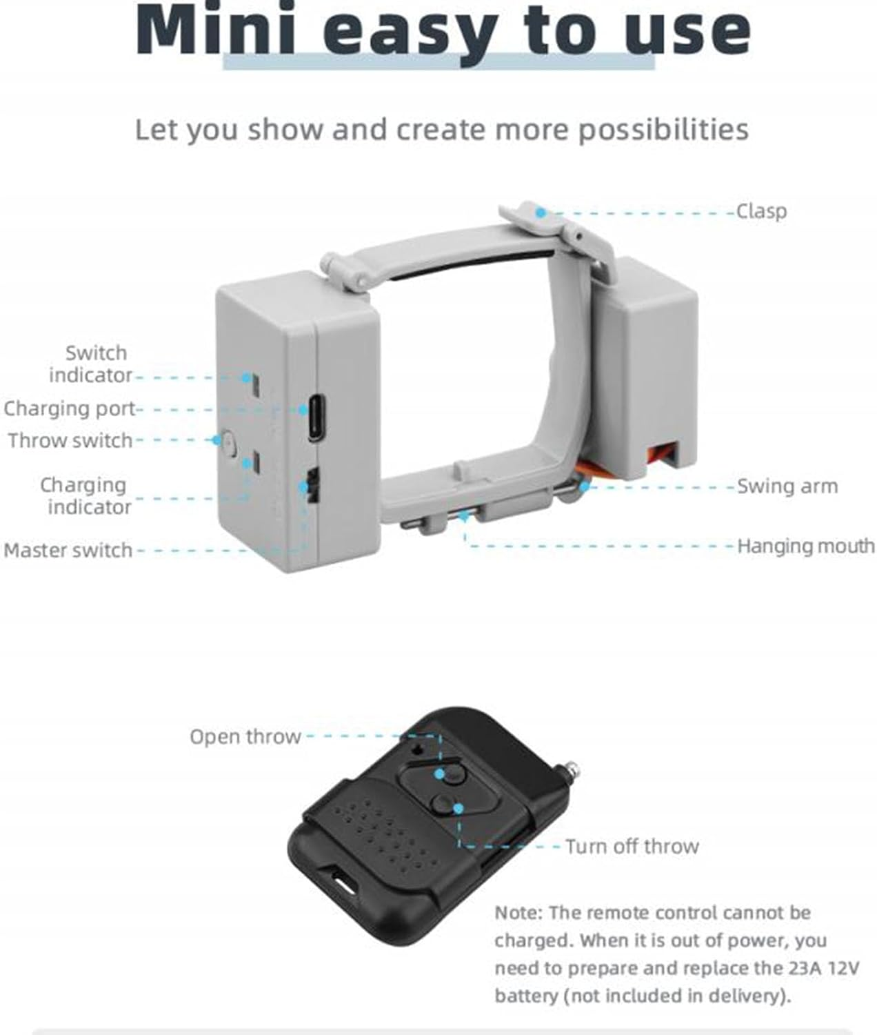 Zopsc RC Drone Airdrop Device for Mavic Mini Mini SE Mini 2, USB Rechargeable Drone Payload Release System image number 1