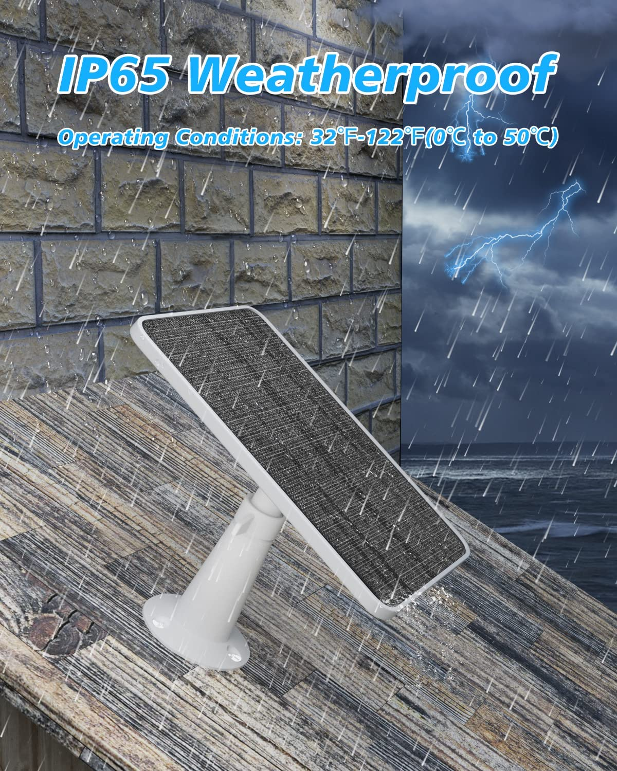 Solar Panel Charger Compatible with Arlo Ultra/Ultra 2/Pro 3/Pro 4/Pro 3 Floodlight Security Camera, 5V 4W Solar Panels Charging IP65 Weatherproof with 3M Charging Cable Adjustable Wall Mount (3 Pack)