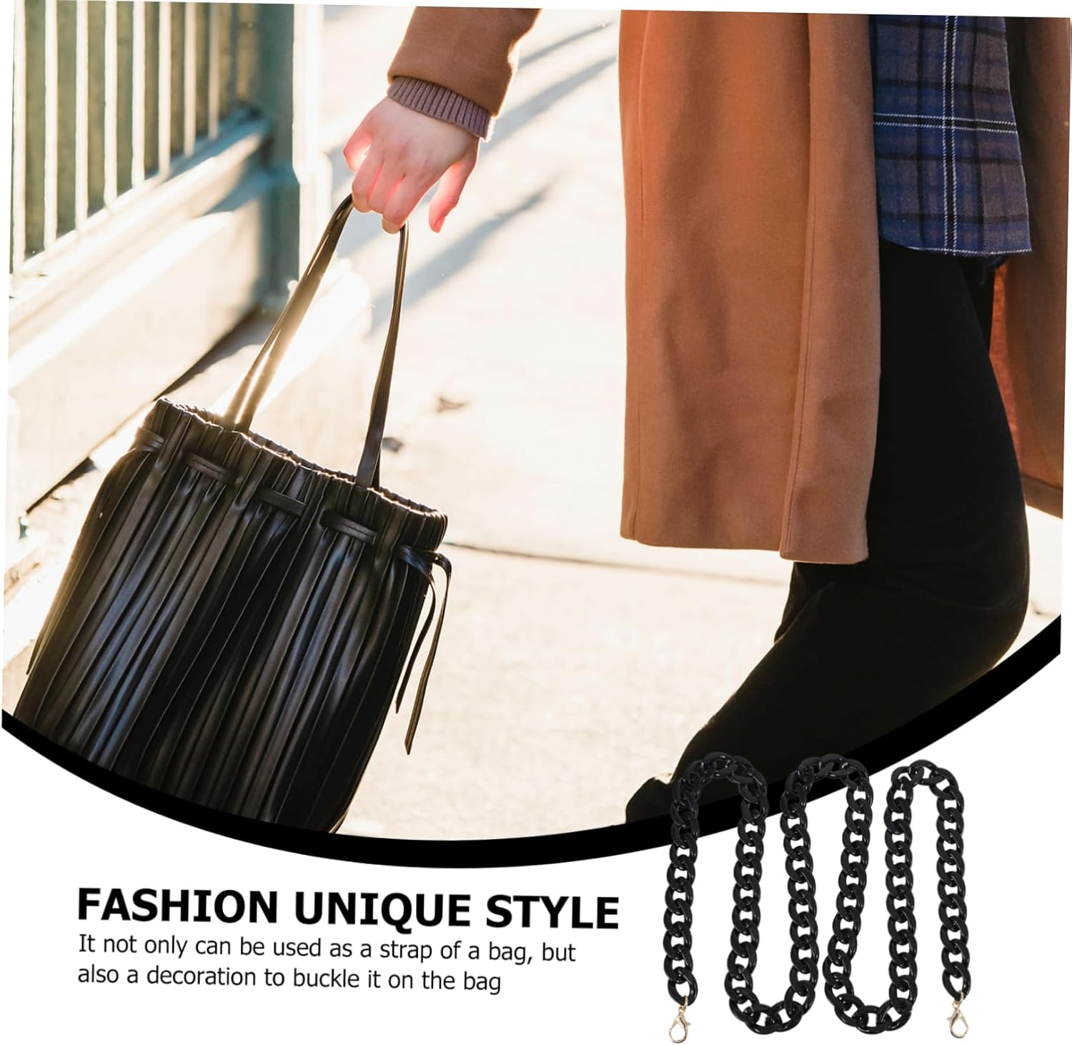 CHILDWEET DIY Bag Chain Small Fish Bone Chain Purse Decorative Replacement Strap for Handbag image number 3