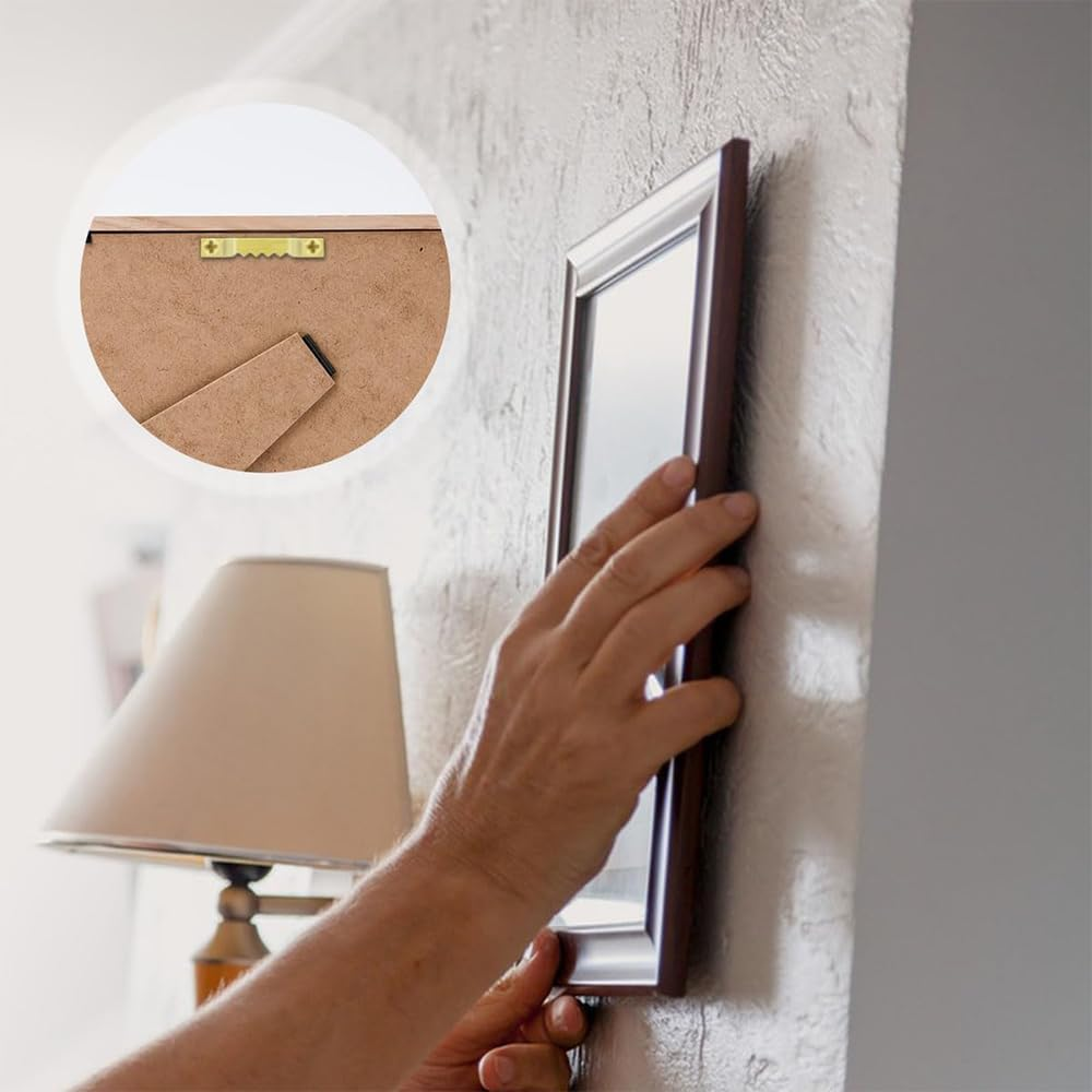 100 Pack Small Sawtooth Picture Hangers with 200 Pieces Screws,Hanging Wooden Frames Paintings Artwork Craft Projects,Steel Picture Hanging Picture Frames Hangers,Sawtooth Picture Hangers(Gold) image number 1