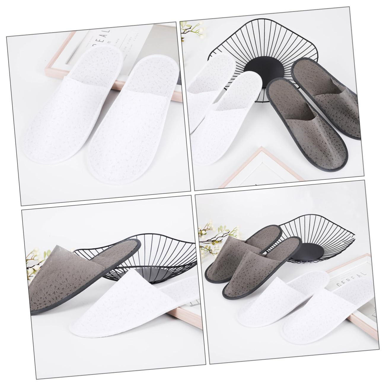 SOESFOUFU 10Pairs Slip Guest Slippers Disposable Thin Travel Slippers for Hotel Spa Salon