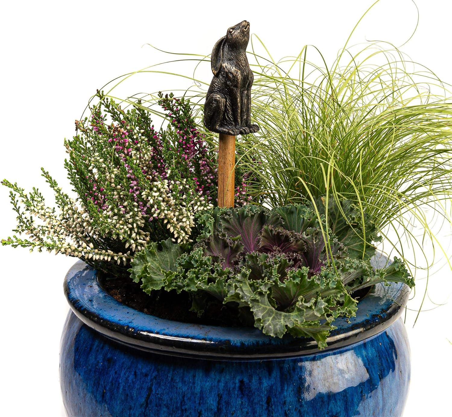 Jardinopia Garden Decor Antique Bronze Moongazing Hare Stake Topper image number 6