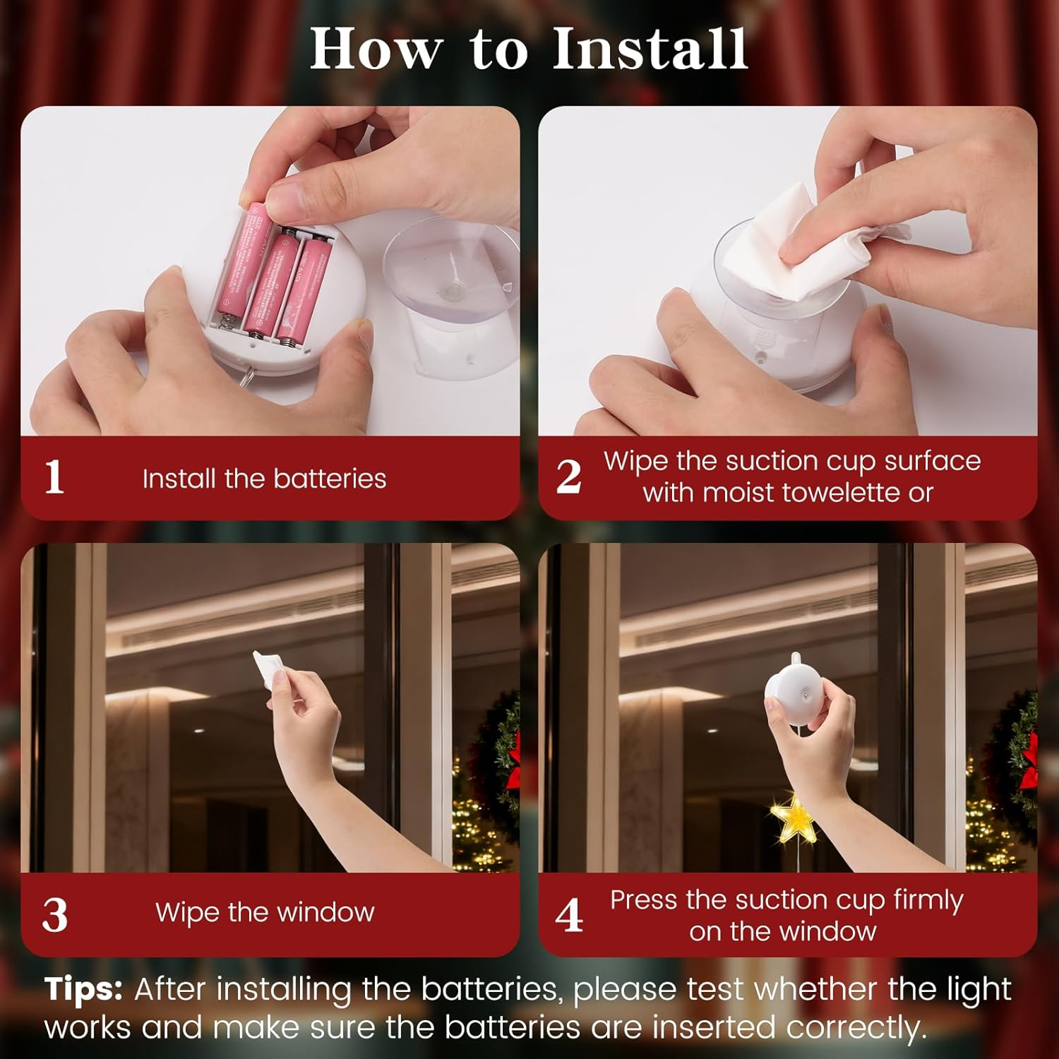 Yizhet Pack of 3 Stars Bell Snowflakes LED Stars Christmas Lights Christmas Star Window Fairy Lights Battery for Birthday Wedding Party Christmas Decoration image number 1