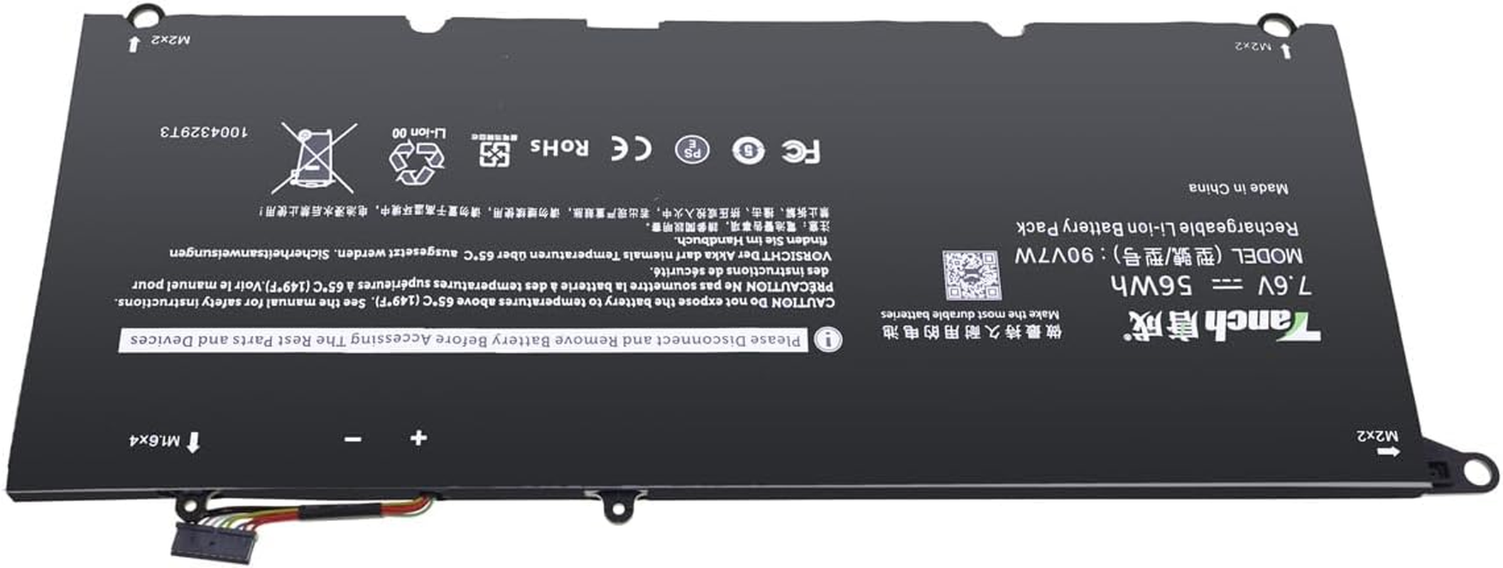 Tanch 90V7W JHXPY 0N7T6 JD25G Laptop Battery Replacement for DELL XPS 13 13D 9343 XPS 13 9350 7.6V 6710Mah 56W