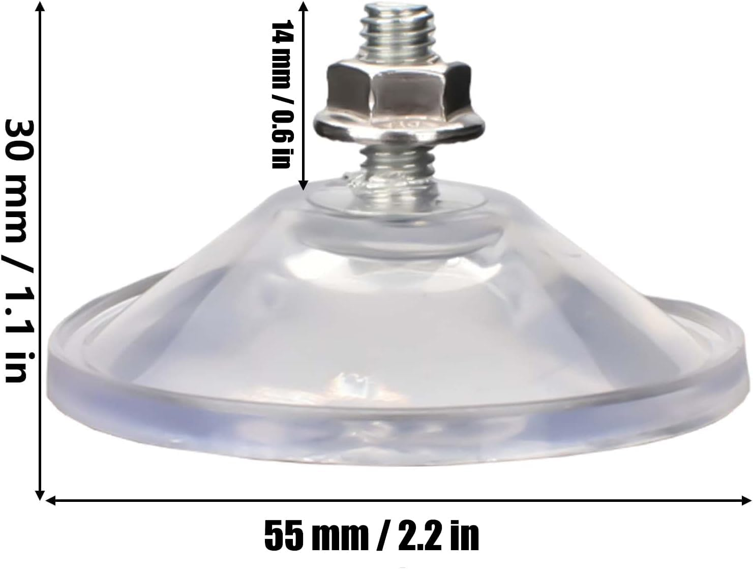 Accencyc 6 Pcs Strong Thickened Sucker Suction Cup Clear PVC Sucker Pads with M6 X 14 Thread Screw Extra Strong Adhesive Glass Suction Holder image number 2