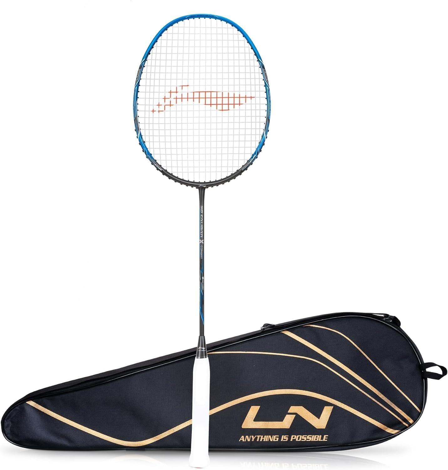 Li-Ning 3D Calibar X Combat Carbon Graphite Strung Racquets, 85 Grams, 30 Lbs String Tension and Free Full Cover