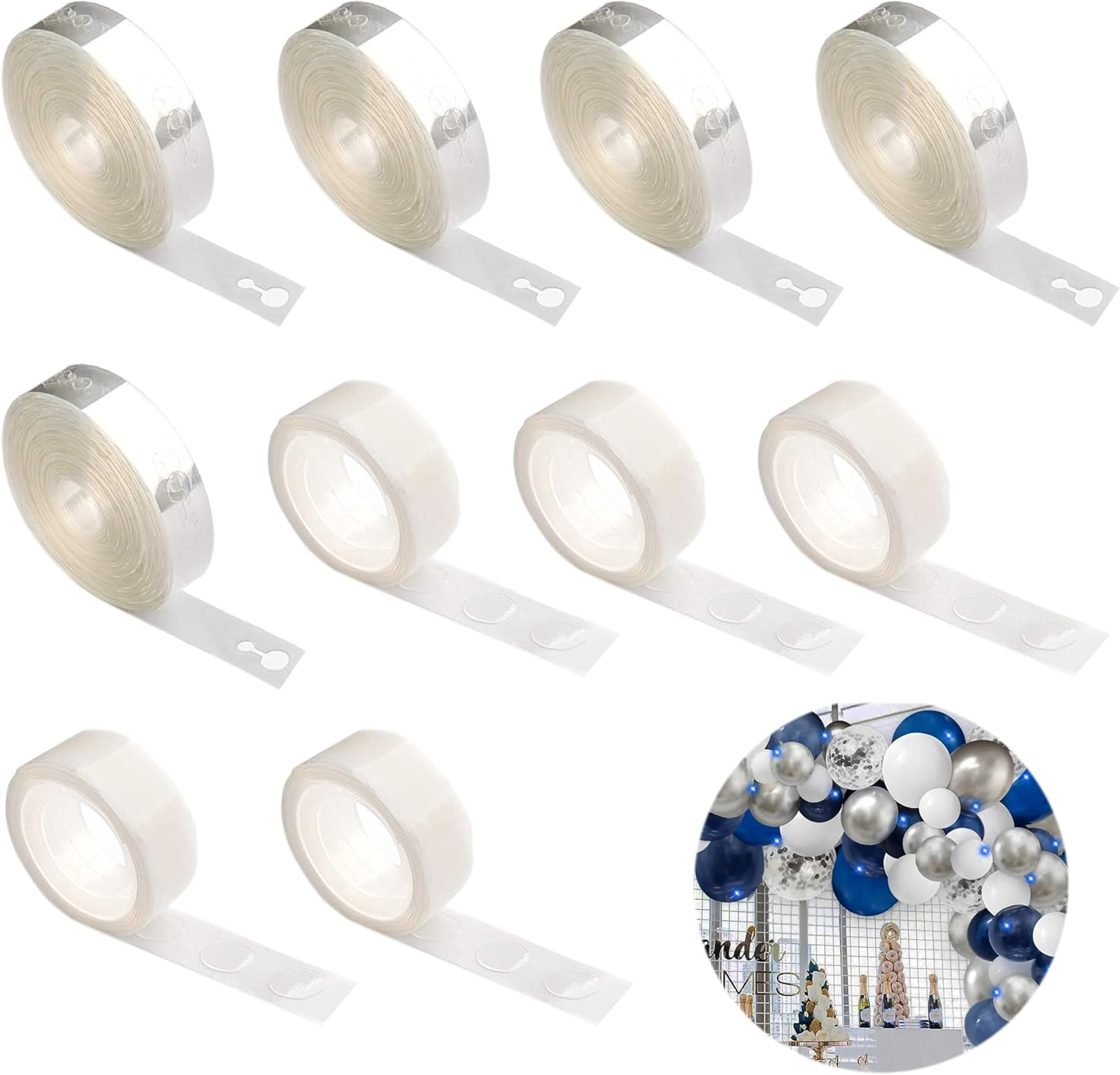 10 Rolls Balloon Arch Garland Decorating Strip Kit, 5 Rolls with Glue and 5 with Holes,Diy Decorations,Suitable for Party Wedding Birthday Baby Shower and Any Special Occasion image number 5