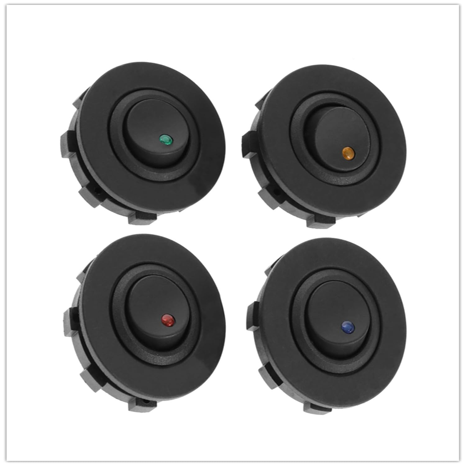 4Pcs Car 3 Pin Control Switch Replacement LED Lighting round Switch - Retrofit Control Switch Accessories for Rvs, Campers, and Boats (4Pcs) image number 3