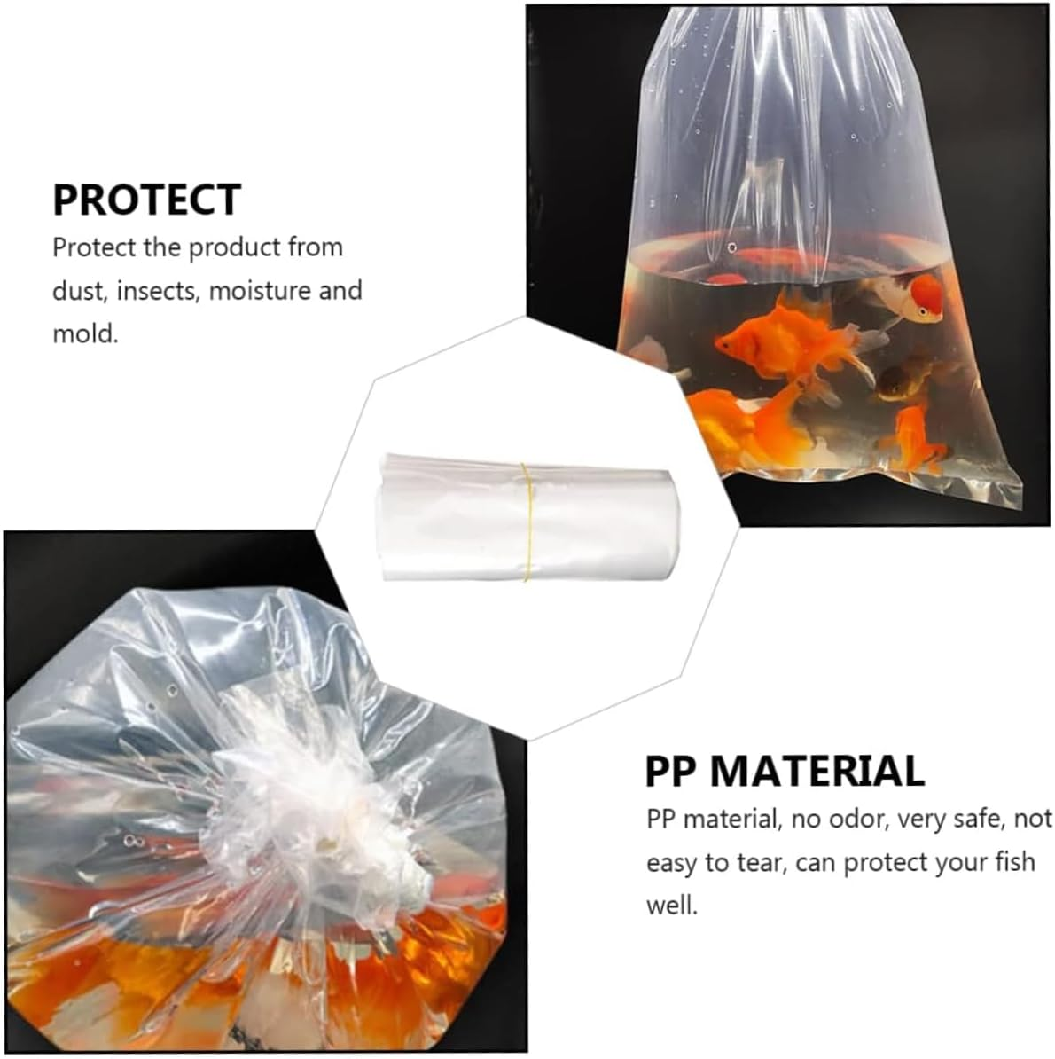 AIMALL Square Bottom Transport Bag for Aquarium Fish, Oxygenated Packing Bag for Fry, Shrimp, and Snails, Leak-Proof Live Fish Shipping Solution image number 2