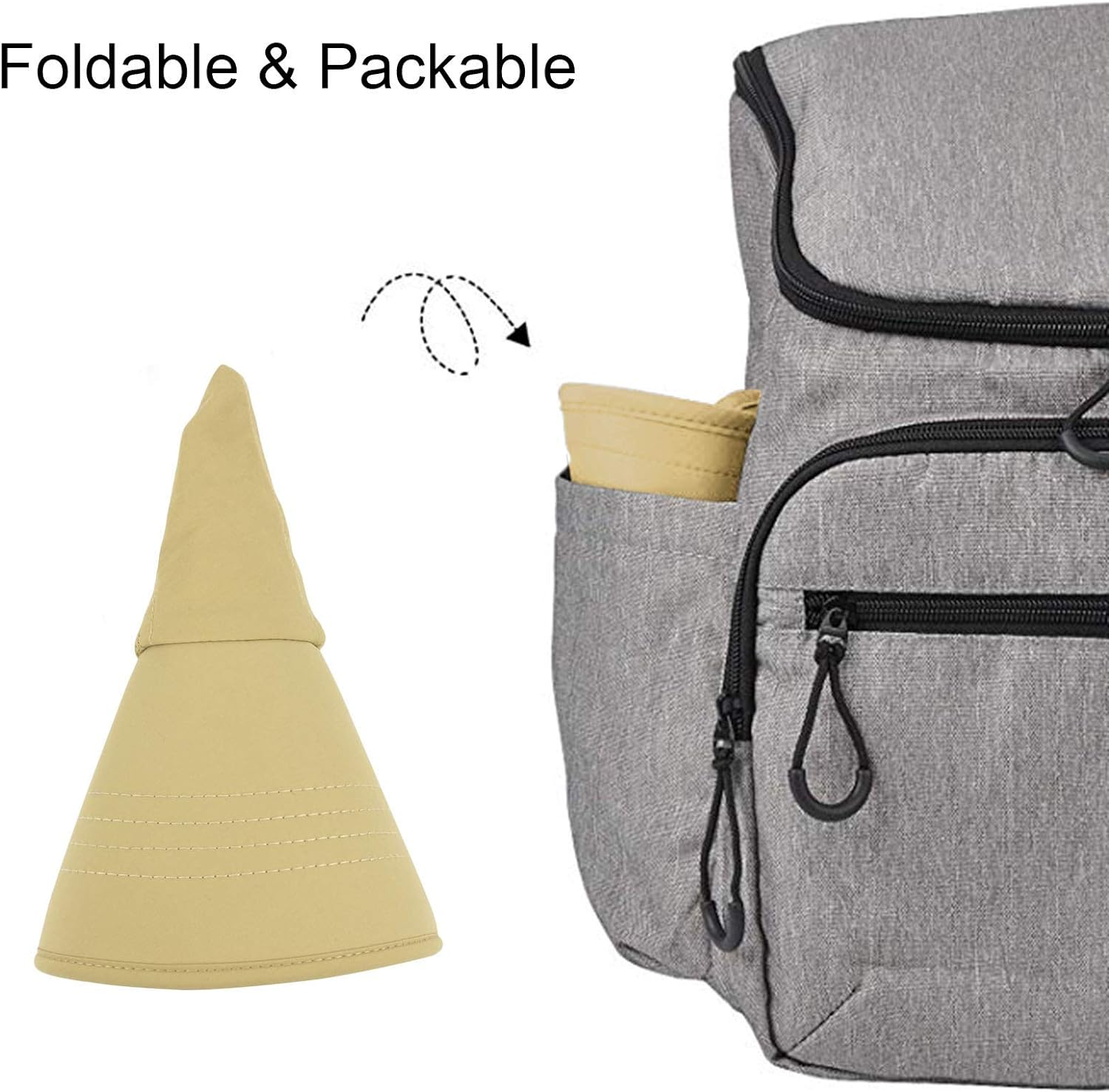 Muryobao Women'S Sun Hat Outdoor UV Protection Foldable Packable Mesh Hat Wide Brim Summer Beach Fishing Cap with Neck Flap - Dark Grey image number 5