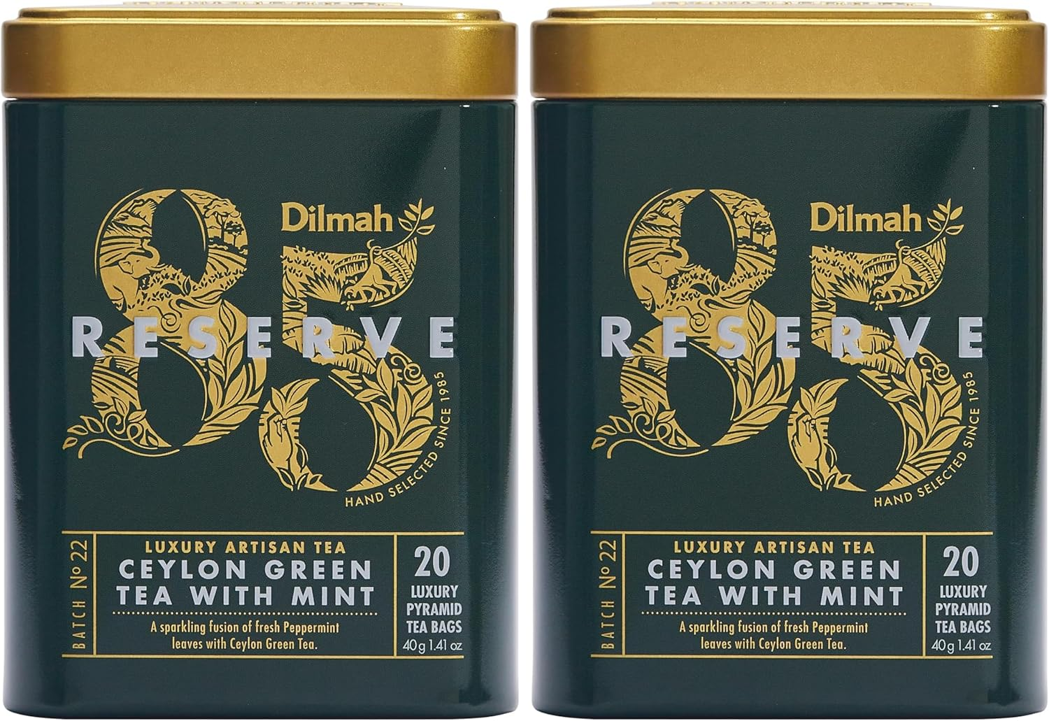 Dilmah 85 Reserve Ceylon Green Tea with Mint - 20 Luxury Leaf Tea Bags