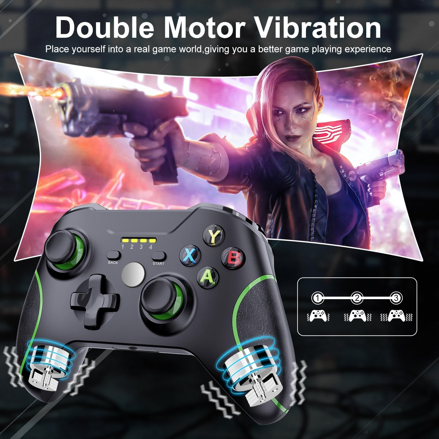 Xbox One Controller,2.4Ghz Wireless Xbox Controller with 3.5Mm Headphone Audio Jack Xbox Controller for Xbox One X/S Xbox Series X/S,Black image number 1