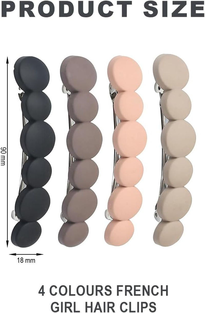 Bangbobi Set of 4 French Hair Clips, Small, Automatic Hair Clip Set Made of High-Quality Acrylic, Vintage Design for Medium to Long Hair image number 3