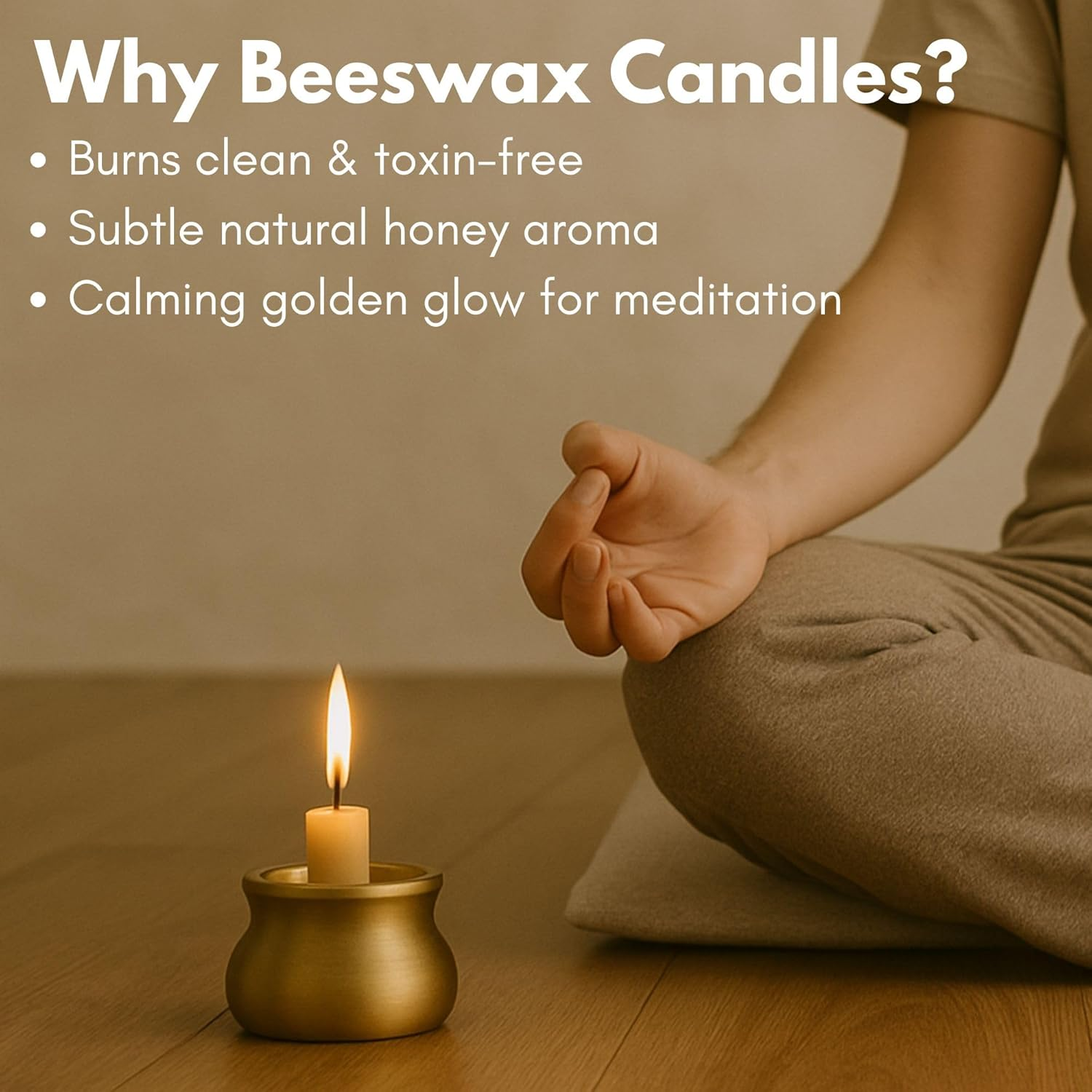 20 Minute Pure Beeswax Candles, Beeswax Meditation Candles, Refill Pack of 50 Mini Candles, Stress Releif Gifts for Women,Non Toxic Candle Made in Australia (Refill Pack 50Pcs) image number 5