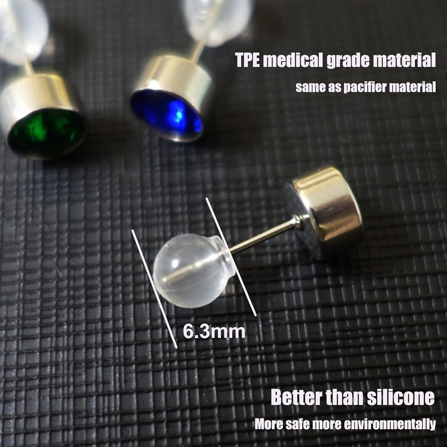 102Pcs Comfort Impenetrable Soft Safety Backs TPE Medical Grade Material (Same as Pacifier'S) Fit with All Types of Earrings - Amber image number 5