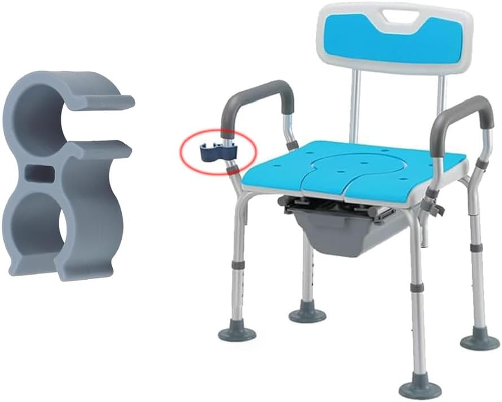 2 Pack Shower Chair Shower Head Holder Handheld Shower Clip Tube Clamp Bracket for inside Shower Bath Chair Tub Transfer Bench Shower Stool Shower Seat Bathtub Chair Bath Seat image number 3