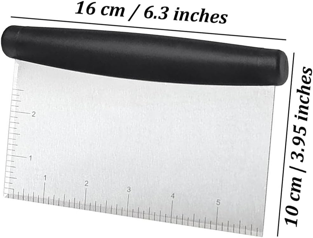 Stainless Steel Scraper & Chopper (3 Pack), Multi-Purpose Good-Grip Bench Scrapers, Kitchen Tool Dough Scraper Food Scraper Chopper, Dough Cutter Bench Knife for Baking and Cooking image number 6
