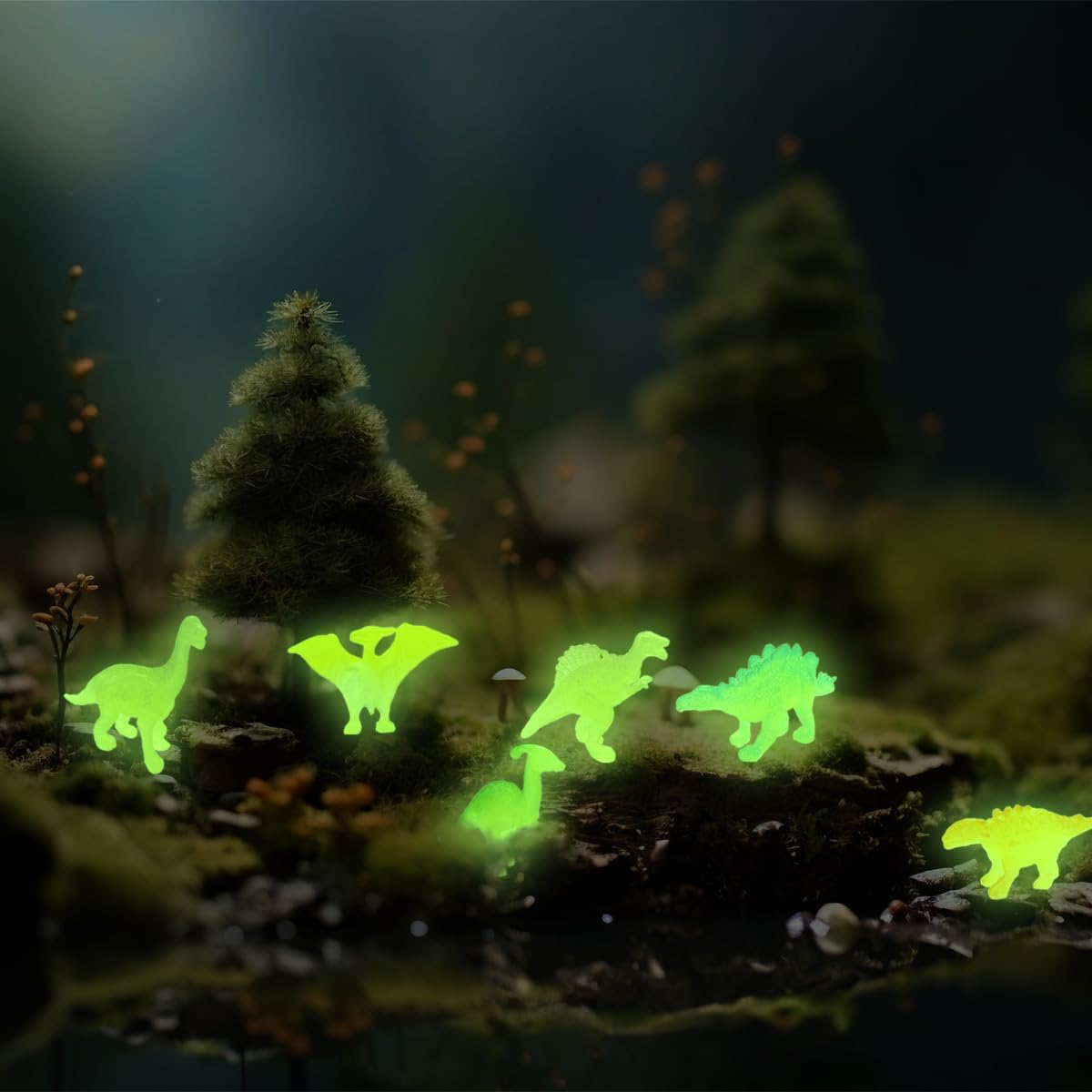 WELANE Dinosaur Figure, 24 PCS Mini Rainbow Dinosaur Toy Set for Birthday Gifts, Party Decorations, Cake Toppers (6Cm/2.3In)