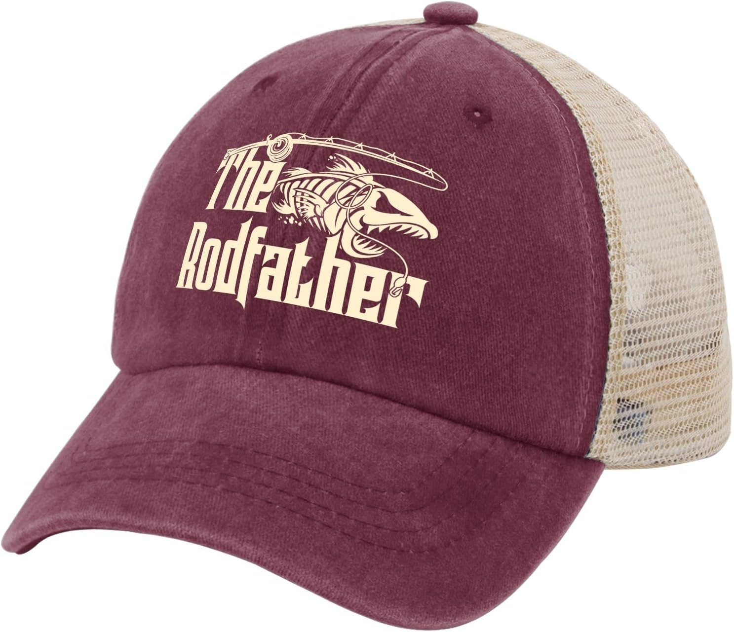 OOMOO Fishing Hiking Gifts for Men the Rodfather Caps Fishing Hat for Mens image number 2