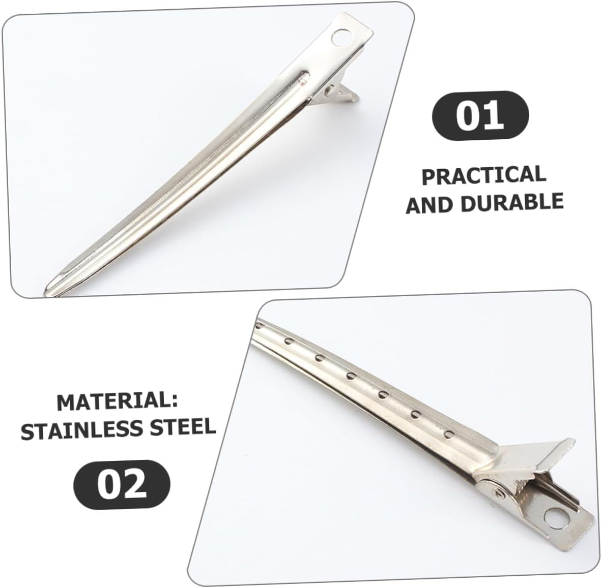 HOOTNEE 12Pcs Barber Sectioning Clips for Salon Hairdressing Hair Clips for Styling Cutting and Coloring Hair with Strong Grip image number 2