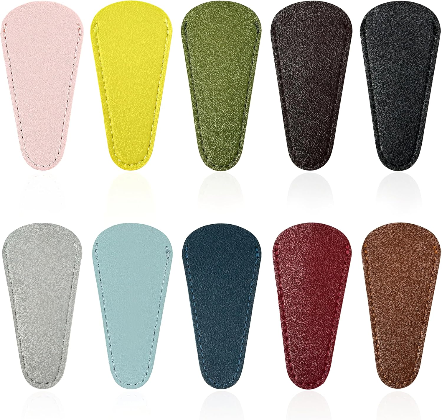 10 Pcs 2.95&times;1.45In Embroidery Scissors Sheath, Small Scissors with Cover Scissors Protective Cover Scissors Leather Sheath for Scissors Protection (Multicolour) image number 5